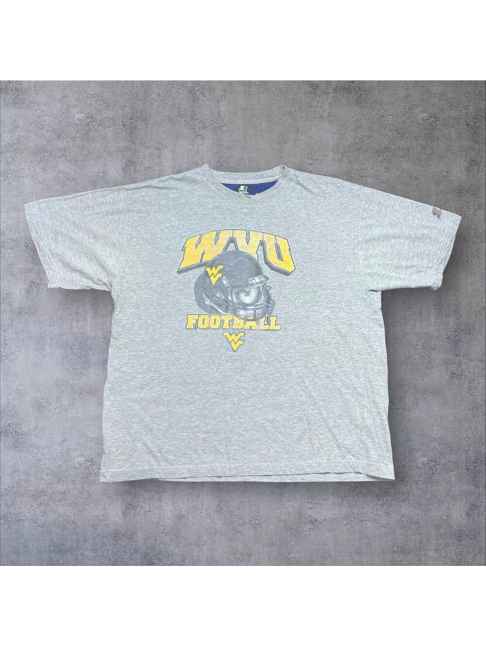 Vintage Y2K Starter University Of West Virginia Mountaineers Football Tee Sz XL